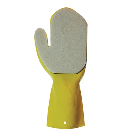 Popular Life Kleen Mitt, Fine Grade Scouring Pad White Mitt, Left Hand PL-MS-KMWM-5-LHGL